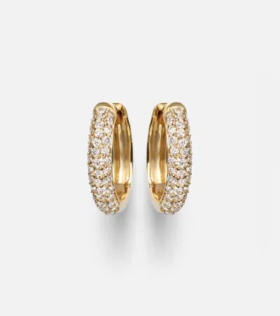Stone And Strand Essential 14kt Gold Hoop Earrings With Diamonds