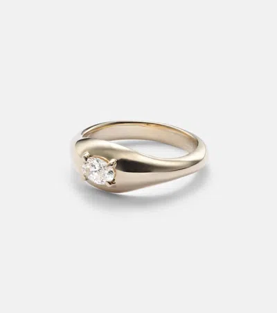 Stone And Strand Essential 14kt Gold Pinky Ring With Diamonds