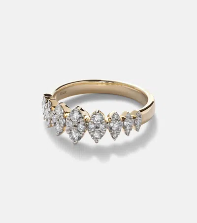 Stone And Strand Fern 14kt Gold Ring With Diamonds