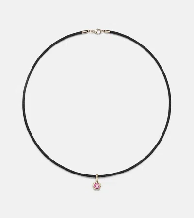 Stone And Strand Festival Vibes 14kt Gold Choker With Tourmaline In Black
