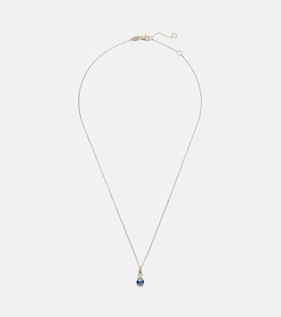 Stone And Strand Full Volume 14kt Gold (585/1000) Necklace With Sapphire And Diamond In Metallic