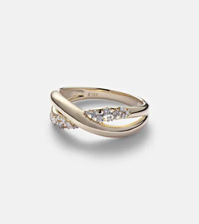 Stone And Strand Glitterati Kiss 14kt Gold Ring With Diamonds