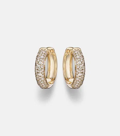 Stone And Strand Keepsake 14kt Gold Huggie Earrings With Diamonds