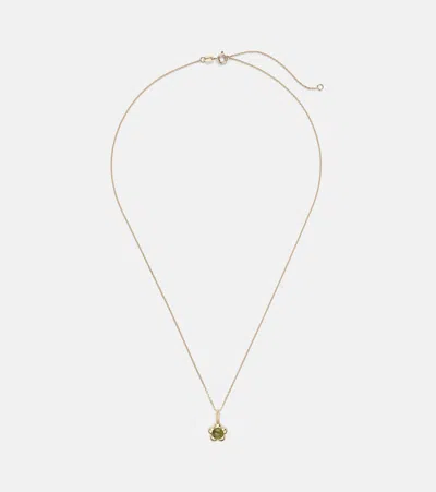 Stone And Strand Kensington 14kt Gold Necklace With Peridot In Pattern