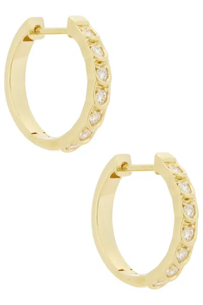 Stone And Strand La Scala Hoop Earrings In 10k Yellow Gold & Lab Diamond