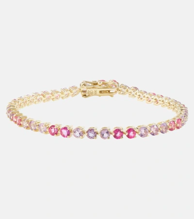 Stone And Strand Lavender Haze 10kt Gold Bracelet With Amethysts And Topazes In Pink