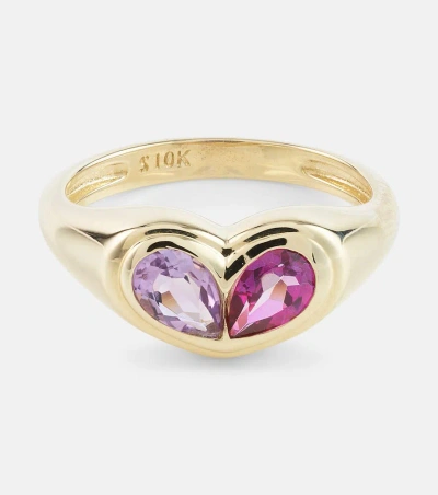 Stone And Strand Lavender Haze 10kt Gold Ring With Amethyst And Topaz