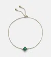 Stone And Strand Luckiest Clover 10kt Gold Bracelet With Emerald In Yellow