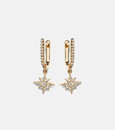 Stone And Strand Northern Star 14kt Gold Drop Earrings With Diamonds
