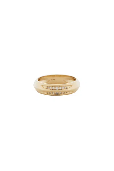 Stone And Strand Pave Knife Edge Cigar Band In Gold