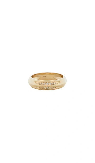 Stone And Strand Pave Knife Edge Cigar Band In Gold