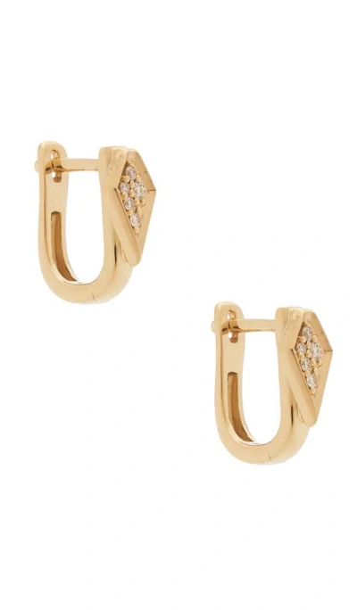 Stone And Strand Pave Knife Edge Kite Huggie Earrings In Gold