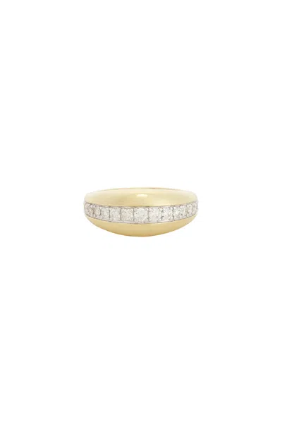 Stone And Strand Pave Pistachio Dome Ring In 10k Yellow Gold & White Diamond