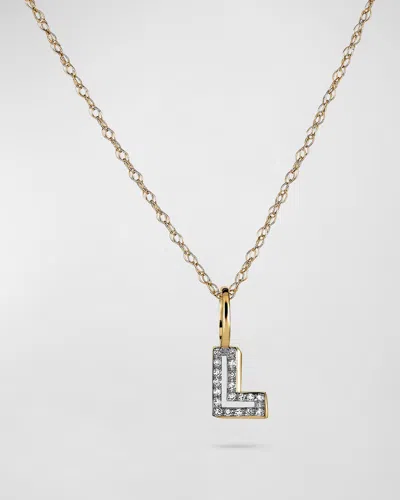 Stone And Strand Pave Varsity Letter Necklace In Gold