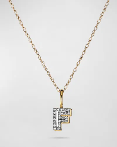 Stone And Strand Pave Varsity Letter Necklace In F