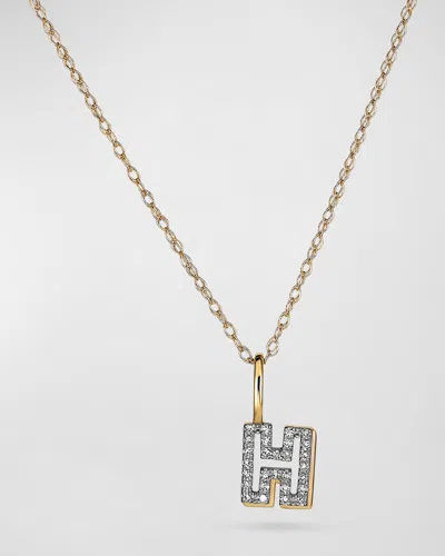 Stone And Strand Pave Varsity Letter Necklace In Gold
