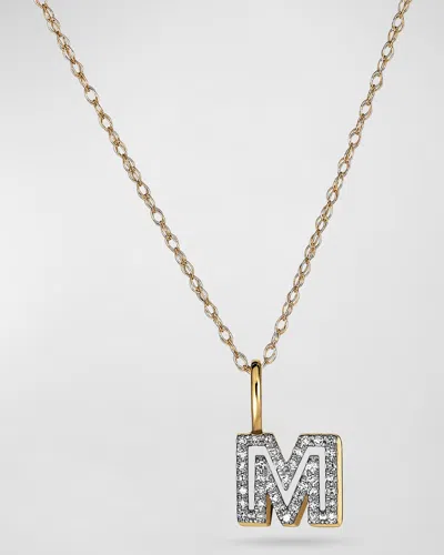 Stone And Strand Pave Varsity Letter Necklace In Gold