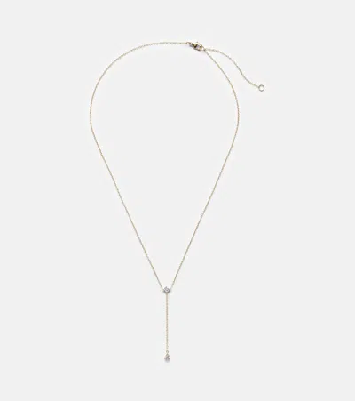 Stone And Strand Perfect Pear 14kt Gold Lariat Necklace With Diamonds