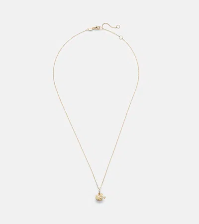 Stone And Strand Puffer Fish 14kt Gold (585/1000) Pendant Necklace With Diamonds