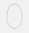 Stone And Strand Serpentine 14kt Gold Necklace With Diamond In Gold