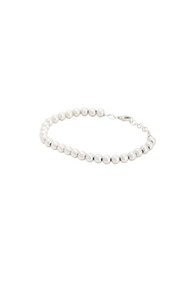 STONE AND STRAND SILVER BALL BRACELET