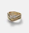 Stone And Strand Tina Set Of Two 14kt Gold Rings With Diamond In Gold