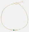 Stone And Strand Tiny Emerald Goddess 14kt Gold Bracelet With Emerald And Diamonds In Gold