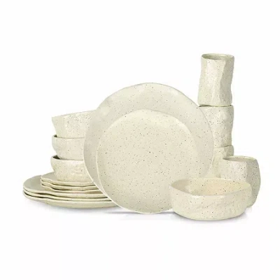 Stone By Mercer Project Atik 16-pc. Stoneware Dinnerware Set In Sand
