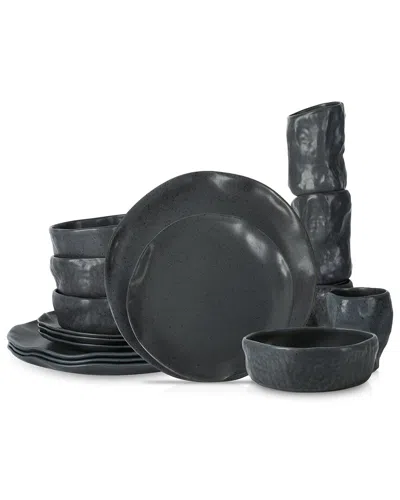 Stone By Mercer Project Atik 16pc Dinnerware Set In Grey