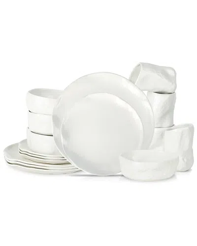 Stone By Mercer Project Atik 16pc Dinnerware Set In White