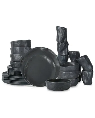 Stone By Mercer Project Atik 32pc Dinnerware Set In Grey