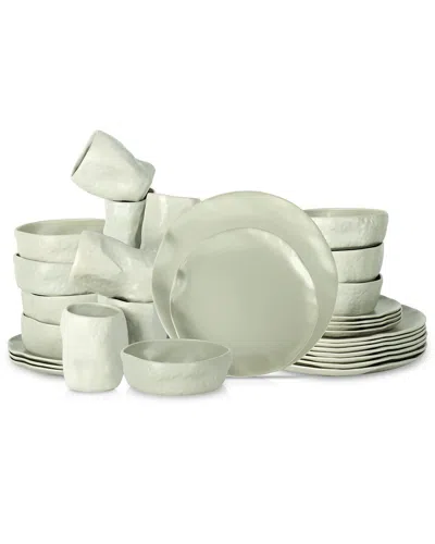 Stone By Mercer Project Atik 32pc Dinnerware Set In Green