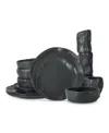 Stone By Mercer Project Atik 16pc Dinnerware Set In Charcoal
