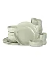Stone By Mercer Project Atik 16pc Dinnerware Set In Sage-grey