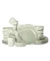 Stone By Mercer Project Atik Stoneware 32 Pc. Dinnerware Set, Service For 8 In Sage-grey