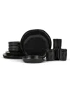 Stone By Mercer Project Hekonda Stoneware 16 Pc. Dinnerware Set, Service For 4 In Black
