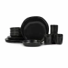 Stone By Mercer Project Hekonda 16-pc. Stoneware Dinnerware Set In Black