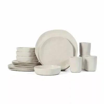 Stone By Mercer Project Hekonda 16-pc. Stoneware Dinnerware Set In White