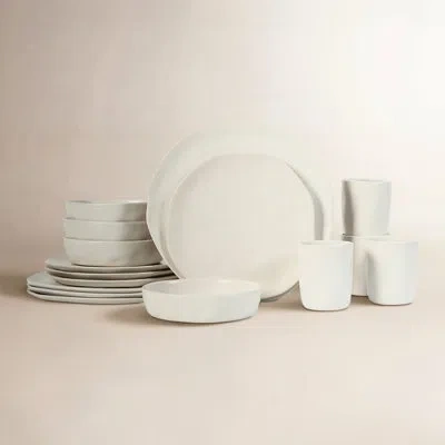 Stone By Mercer Project Hekonda 16-piece Dinnerware Set Stoneware In White