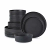 Stone By Mercer Project Modan 12-pc. Stoneware Dinnerware Set In Black