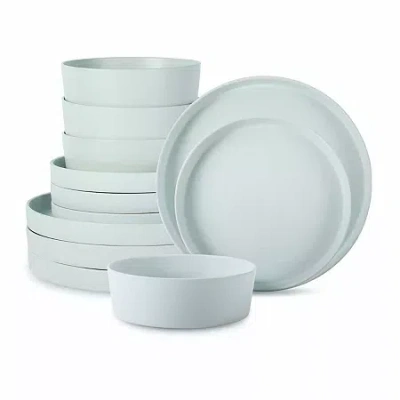 Stone By Mercer Project Modan 12-pc. Stoneware Dinnerware Set In Blue