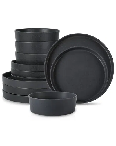 Stone By Mercer Project Modan 12pc Dinnerware Set In Grey