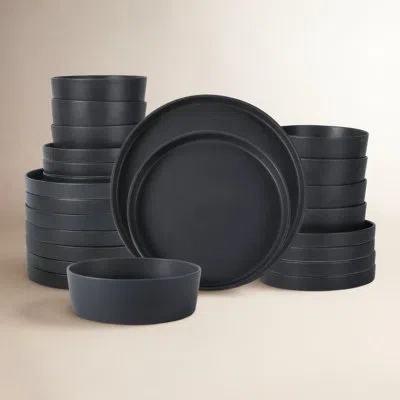 Stone By Mercer Project Modan Dinnerware Set - Service For 8 In Charcoal