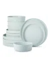 Stone By Mercer Project Modan Stoneware 12 Pc. Dinnerware Set, Service For 4 In Blue-grey