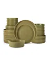 Stone By Mercer Project Modan Stoneware 24 Pc. Dinnerware Set, Service For 8 In Green