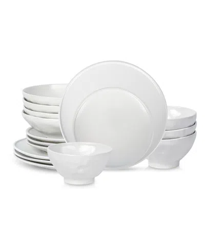 Stone By Mercer Project Nendo Stoneware 16 Pc. Dinnerware Set, Service For 4 In White