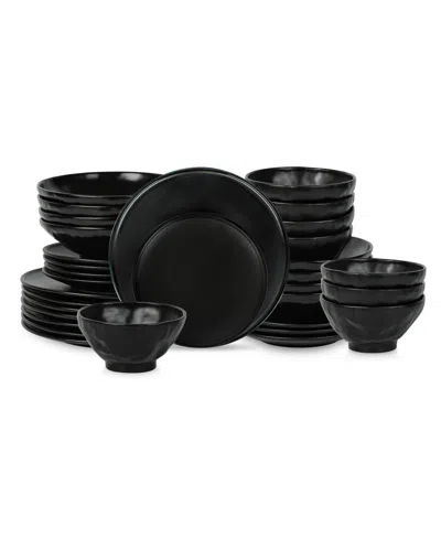 Stone By Mercer Project Nendo Stoneware 32 Pc. Dinnerware Set, Service For 8 In Black