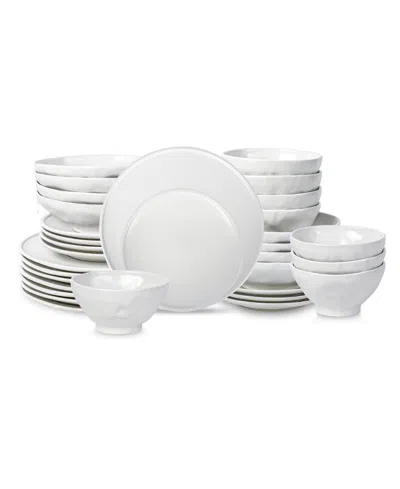 Stone By Mercer Project Nendo Stoneware 32 Pc. Dinnerware Set, Service For 8 In White