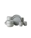 Stone By Mercer Project Shosai Stoneware 16 Pc. Dinnerware Set, Service For 4 In Gray Speckled