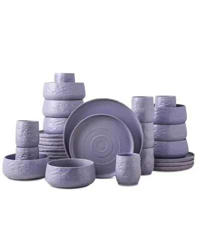 Stone By Mercer Project Shosai 32 Pc. Dinnerware Set, Service For 8 In Purple